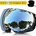 ZIONOR Lagopus X4 Ski Snowboard Snowmobile Goggles with Magnet Fast Lens Changing System 100% UV400 Protection Anti-fog Spherical Frameless Goggles for Ski Snowboard