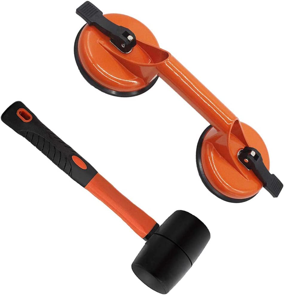 Glass Lifting Suction Cups and Rubber Mallet Hammer for loor Gap Fixer Tool for Laminate Floor Gap Repair