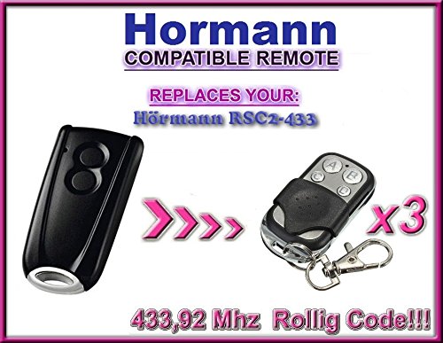 3 X Hörmann RSC2-433 / Hormann RSC2 - 433 compatible remote controls ...