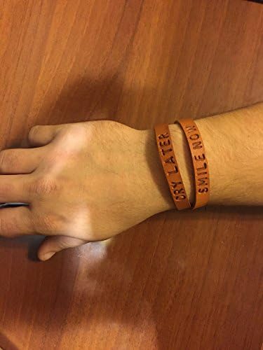 Handmade Leather Bracelet Smile Now Cry Later