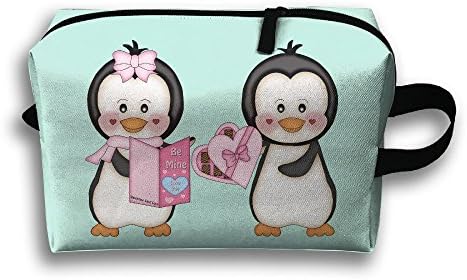 Valentine's Day Loving Penguin Storage Cosmetics Case Travelling Makeup Bag For Womens
