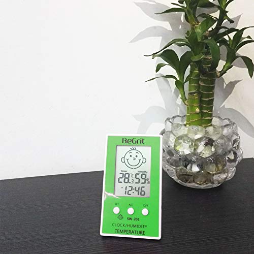 BeGrit Camera termometro per Il Bambino in Camera di Temperatura di umidit¨¤ Monitor Digital Facile istantanea Leggi con Smile/Sad Icona Emotion Verde