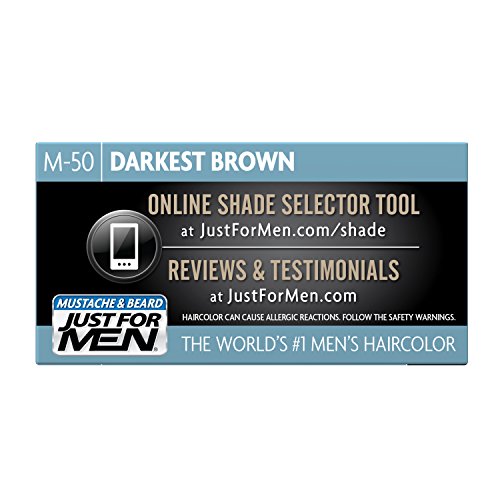 Just For Men Mustache and Beard Brush-In Color Gel, Darkest Brown (Pack of 3)