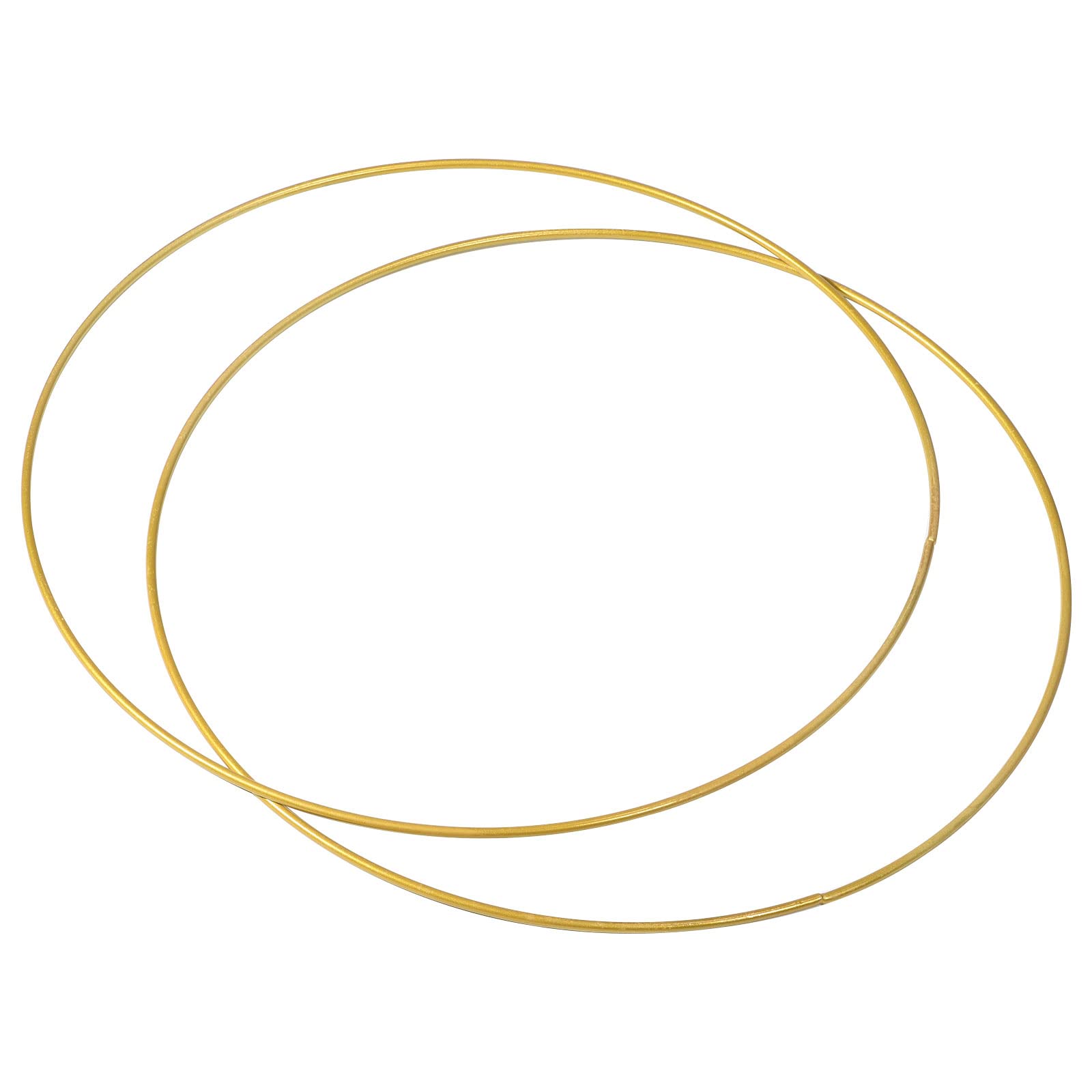 PATIKIL 14 Inch Round Metal Floral Hoop, 2 Pcs Gold Wreath Wreath Macrame Frame for Wedding Geometric Decor Party Wall Hanging, Gold Tone — image 1