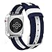 MoKo Band for Apple Watch Series 3 Bands, Fine Woven Nylon Adjustable Replacement Band Sport Strap for iWatch 38mm 2017 series 3 / 2 / 1, Blue & White (Not fit 42mm Versions)