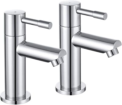 Wasserrhythm Twin Bath Taps Chrome Lead-Free 304 Stainless Steel 1/4 Turn