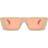 Cyxus Trendy Small Square Sunglasses for Women UV 400 Protection Fashion Thick PC Frame Ladies Shades