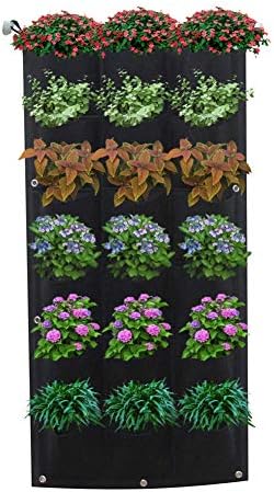 YUIOP Wall Hanging Planting Bag,18 Pockets Planting Bags Gardening Planter,Mount Balcony Plant Grow Bag for Outdoor Indoor Vertical Greening