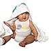 Baby Hooded Bath Towel – Cute Puppy Dog Animal Design – 100% Cotton Material (Blue)
