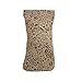 CTM Women's Leather Floral Print Eyeglass Holder and Case, Tan
