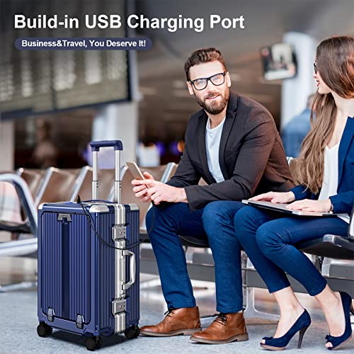 SOMODE Airline Approved Carry On Luggage with Spinner Wheels,Aluminum