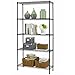 NSF Wire Shelf Metal 5 Shelf Wire Shelving Unit Garage Large Storage Shelves Heavy Duty Height Adjustable Utility Commercial Grade Steel Layer Rack Organizer for Kitchen Bathroom Bedroom,Black