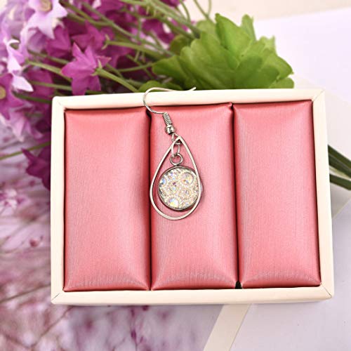LANBEIDE Earring Blanks Wire Hooks Bezel Trays for 12mm Cabochon Settings, 28 PCS Stainless Steel Earring Dangle for Jewelry Findings (Mixed) - Thumbnail 3