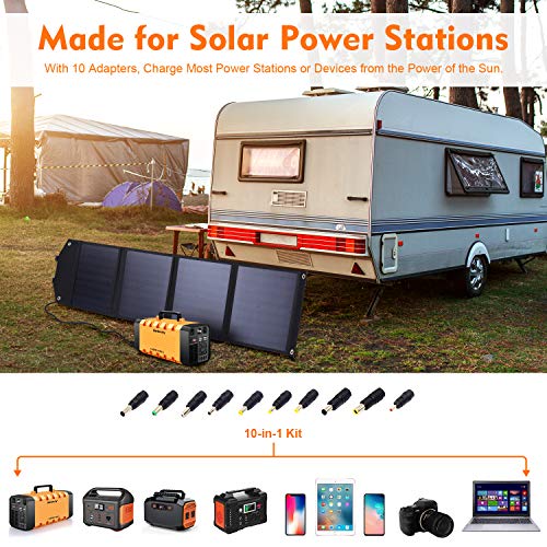 Aeiusny Solar Panel Foldable 60W Portable Solar Charger for Suaoki