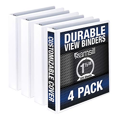 Samsill Durable 1.5 Inch Binder / White Round Ring Binder