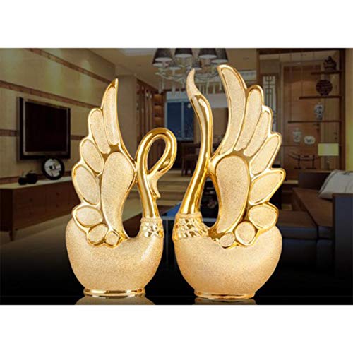 Tongboshi Home Decoration, Jingdezhen Ceramic Jewelry Crafts, Home Living Room TV Cabinet Decorations, Porch Wine Rack Wine Cabinet Office Home, Bookshelf Decoration, Wedding Gifts, swan Suit - Thumbnail 4