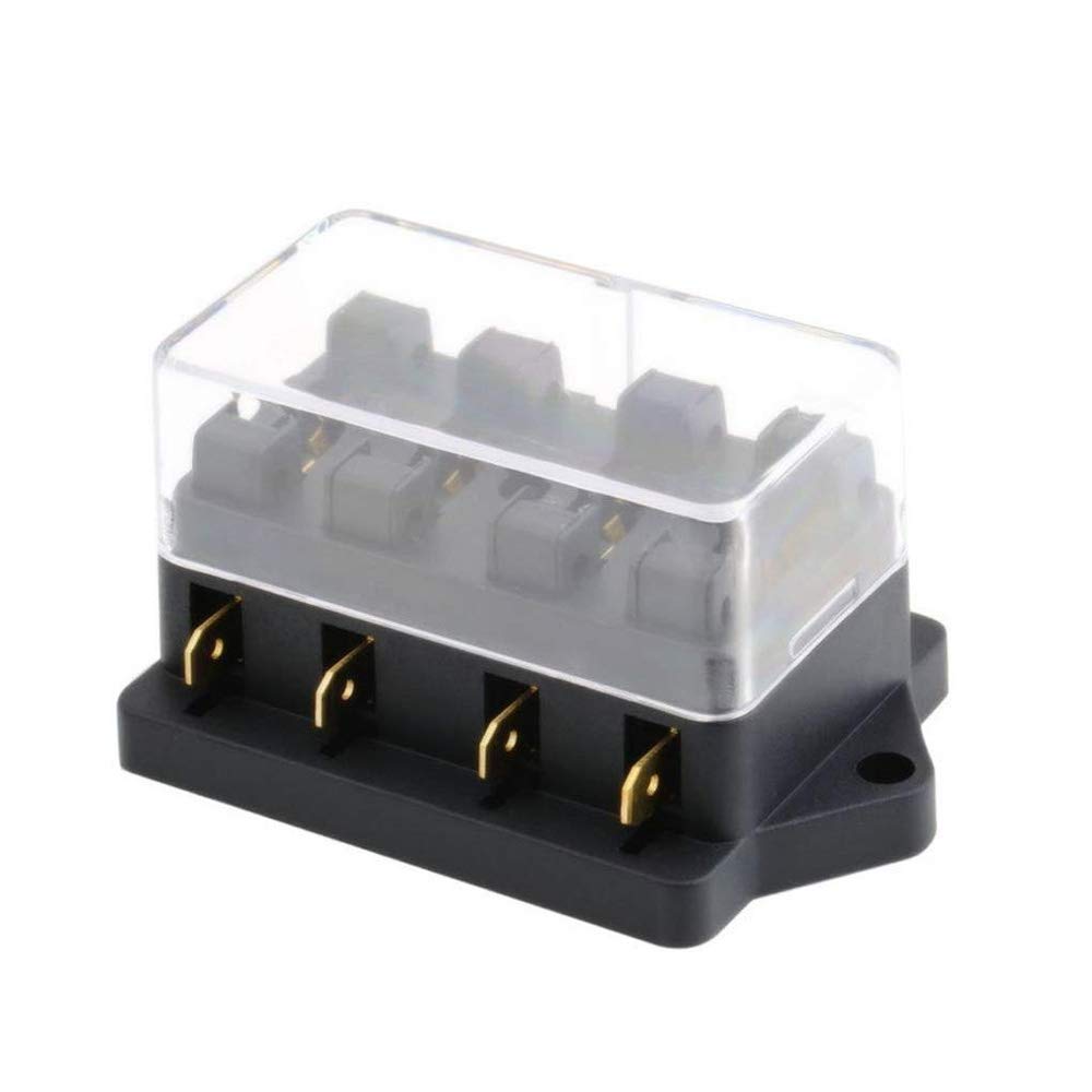 Mintice Car Vehicle Auto 4 Way Blade Fuse Holder Circuit Standard ATO Blade Fuse Box Block Holder 12V 24V Waterproof Protection Truck Automotive