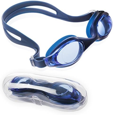 Swim Goggles, Waterproof Swim Glasses Adjustable Anti-fog And UV Plane Mirror Silicone For Young Kids(Blue)