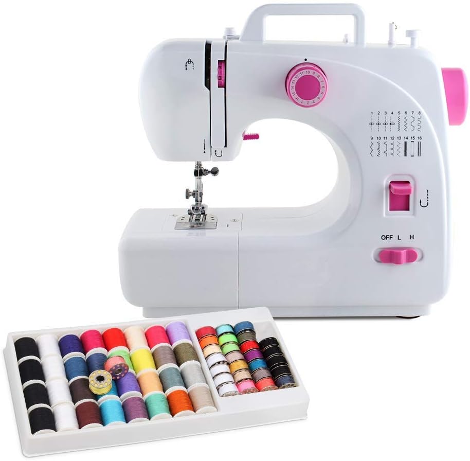 Sewing Machine 16 Builtin Stitch with 60 Pcs Threads, Reverse