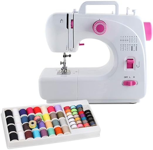 Sewing Machine 16 Builtin Stitch with 60 Pcs Threads, Reverse