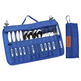 Bisgear 13pcs Silverware Flatware Cutlery Family Set with Travel Case, Backpacking Camping Cookware Kitchen Stainless Steel Utensil Include Knife Fork Spoon Chopstick