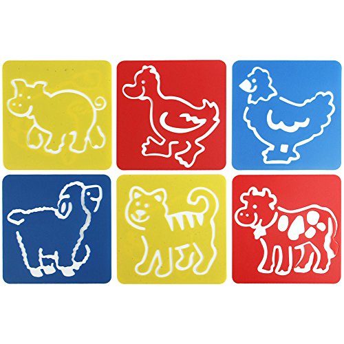 ScivoKaval 30 Pcs Painting Stencil Plastic Drawing Spraying Templates for Kids Crafts Washable Template Cute Patterns for School Projects Assorted Colors - Thumbnail 2