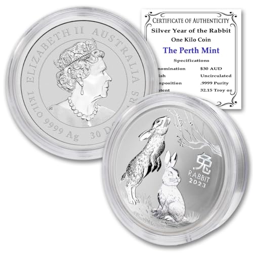 2023 P 1 Kilo Silver Australian Lunar Series III Year of the Rabbit Coin (in Capsule) Brilliant Uncirculated $30 Seller BU