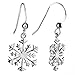 925 Sterling Silver Small Snowflake Charm French Hook Drop Earrings