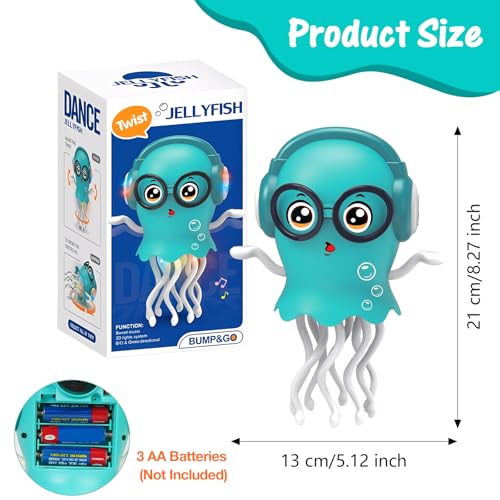 Dancing and Creeping Medusa Toy with Light and Music, Birthday | Dancing and Crawling Jellyfish Toy, Electric Crawling Jellyfish Toy, Funny Birthday Gift