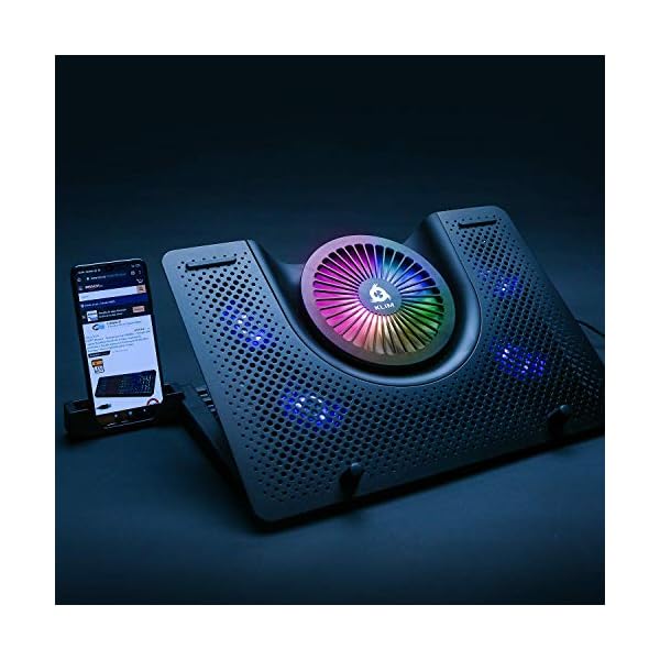 KLIM-Nova-Laptop-Cooling-Stand-with-RGB-backlighting-11-19-Gaming-Laptop-Cooling-Pad-For-Desk-USB-Powered-Fan-with-metal-grid-Stable-And-Silent-Compatible-Mac-And-PS4-NEW-2021 KLIM Nova + Laptop Cooling Stand with RGB backlighting + 11" - 19" + Gaming Laptop Cooling Pad For Desk + USB Powered Fan with metal grid + Stable And Silent + Compatible Mac And PS4 + NEW 2022