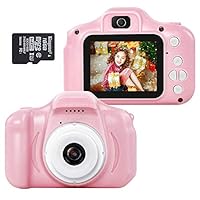 Wonvin Kids Camera Gifts for 3-8 Year Old Girls Boys, Shockproof Cameras Great Gift Mini Child Camcorderr for Little Girl with Soft Silicone Shell for Outdoor Play (Pink)