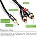 3.5mm to RCA Cable, GearIT Pro Series 35 Feet Premium Gold Plated 3.5mm to RCA Audio Stereo Cable for Headphones, Home System, Car Stereo, iPods, iPhones, MP3 Players and More - Black