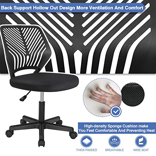 BOSSIN Task Chair Armless Office Chair Mesh Computer Chair Small Desk