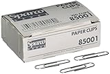 Paper Clips, Size 1, Regular, .033 Wire Gauge, 100/Box, Silver