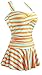 MiYang Women's Swimwear One Piece Slimming Skirt Tummy Control Swimdress Bathing Suit Orange Large US 12-14