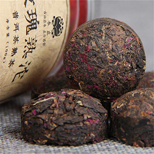 HELLOYOUNG Pu-Erh-Tee 100 g Reifer Pu'er-Tee in Dosen Rose Puer Kleiner Tuocha-Tee Gekochter Pu-Erh-Tee Chinesischer Tee Gesunder Puerh-Tee Roter Tee – Bild 4