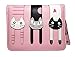 Nawoshow Women Cute Cat Wallet Coin Purse Bifold Wallet Clutch Bag(Pink)