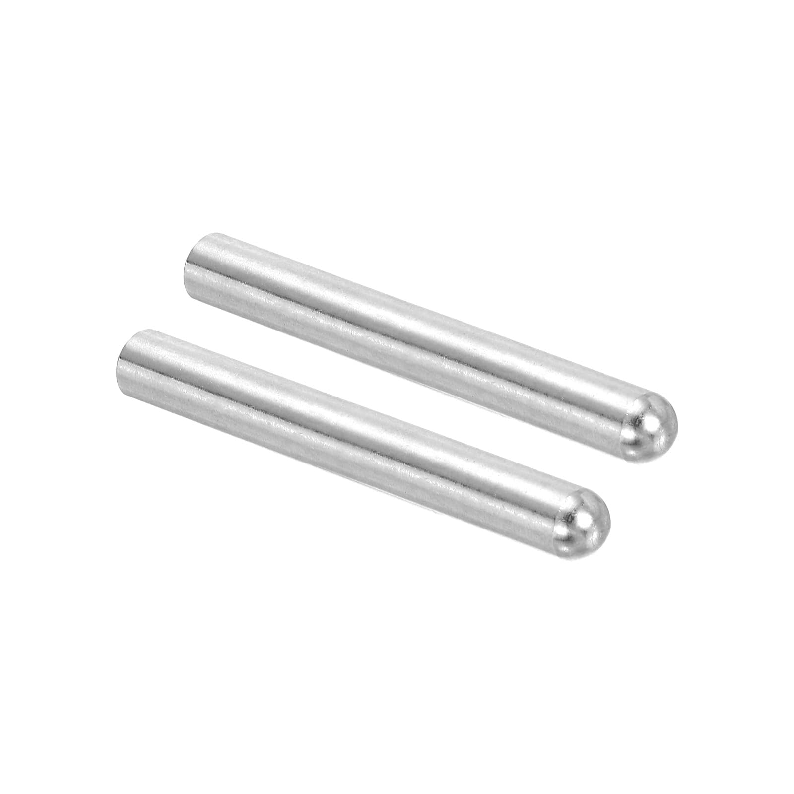 PATIKIL 304 Stainless Steel Dowel Pins 10x80 mm (2/5" Dia), 2 Pcs Round Head Flat Chamfered End Metal Dowel Pins Bunk Bed Pegs for Support Shelves Furniture Device