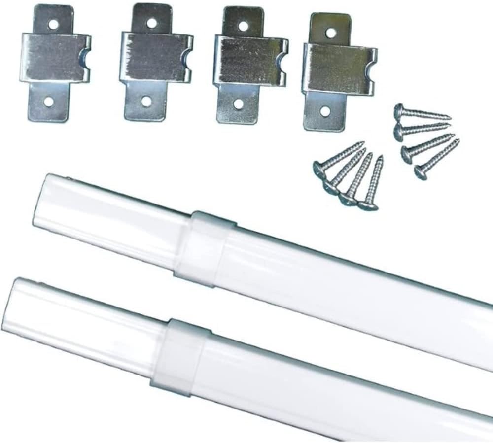 Window Treatment Hardware - TWO Kirsch FLAT SASH RODS for Top & Bottom Doors & Sidelights 18