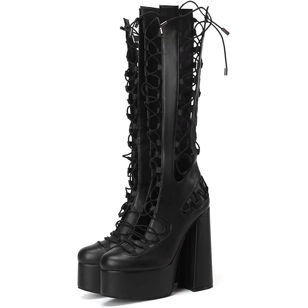 ※kkkHIGHER GROUND THE CRIMIE G.L.B. Amazon.com | Frankie Hsu Goth Sexy Chunky Platform Knee High
