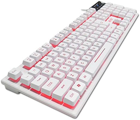 K-RAY K6 Backlit Wired Gaming Keyboard,3 Colorways Backlight Purple/Red/Blue (104 keys) (white)