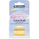 Beadalon ColourCraft Wire, 20 Gauge, Gold Color Silver Plated, 15 yd Spool
