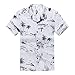 Boy Hawaiian Aloha Luau Shirt and Shorts 2 Piece Cabana Set In White Map and Surfer 8,XL