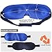 Sleep Mask Silk 3D Contoured Eye Masks for Sleeping Travel Nap Meditation Shift Work, Night Blindfold Eyeshade for Men Women Kids, Ear Plugs Included, Super Comfortable (2 Pack) (Black+Blue)