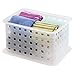 mDesign Closet Storage Organizer Baskets for Scarves, Socks, Belts, Clutch Purses - Set of 3, Frost