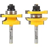 YONICO Cabinet Door Rail and Stile Router Bits Set 2 Bit Round Over 1/4-Inch Shank 12241q