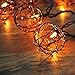 MYHH-LITES Outdoor Patio String Lights, 10 Mini Bulbs with Beaded Copper Wire Ball Style, UL Listed Connectable Weather-Resistant Indoor/Outdoor Decor Light for Home Pergola Garden Party Backyard