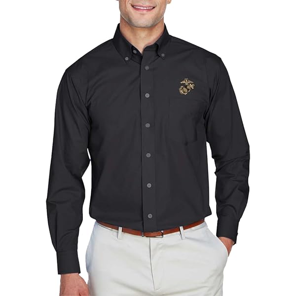 Amazon.com: U.S. Marine Corps Eagle Globe and Anchor Veteran Denim Shirt  Black : Clothing, Shoes & Jewelry