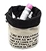 TOMENGBEIAABBCC Dijkoo StylesILove 100% Cotton Canvas Trendy Print I Like My Eyelashes Barrel Shaped Drawstring High Capacity Makeup Travel Bag Cosmetic Multi-use Storage Organizer (Natural)