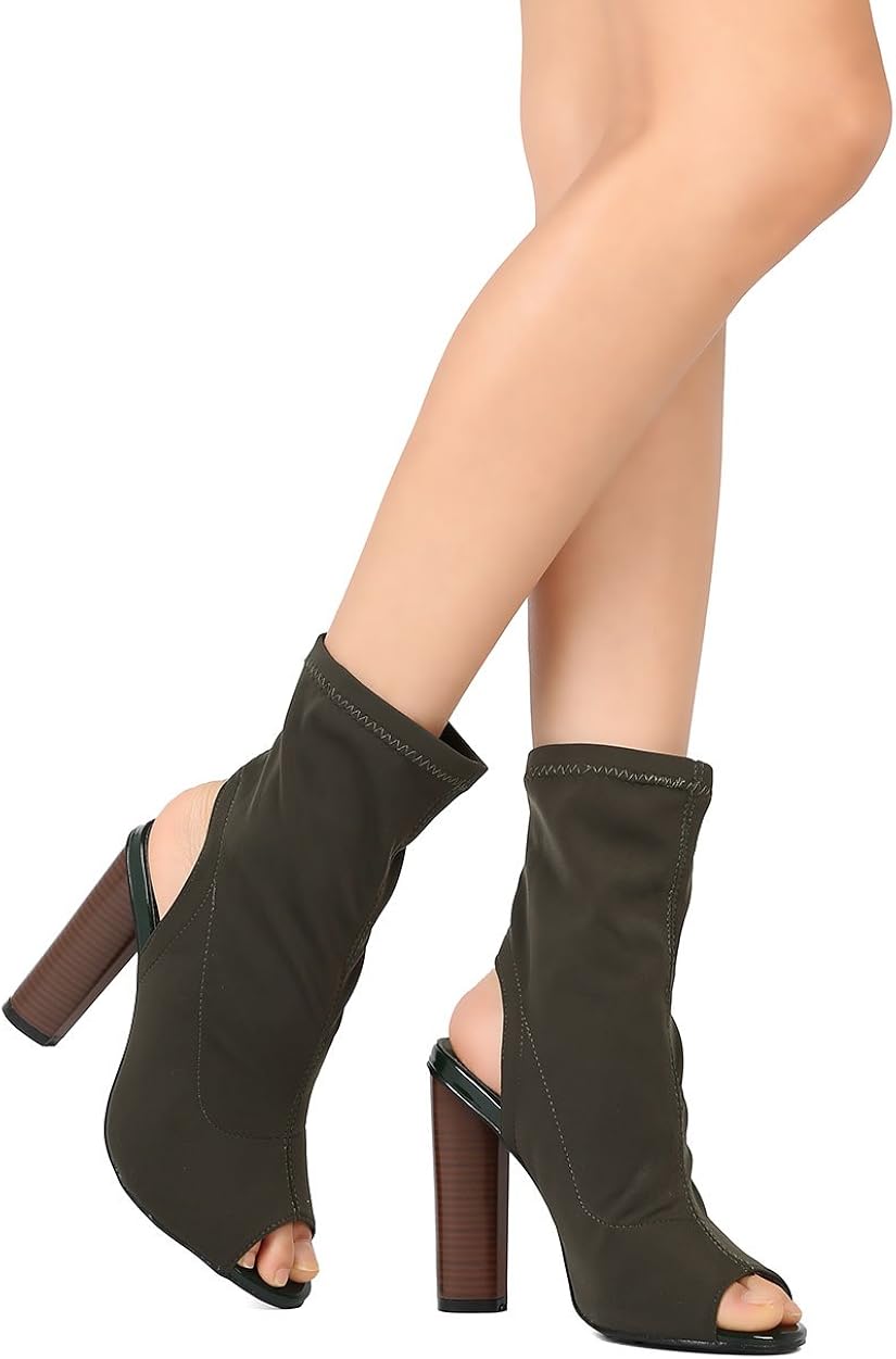 closed toe open back booties